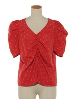 コモンガラパワショルブラウス/レッド