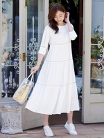 コンフォタブルティアードワンピース/オフホワイト(WH)