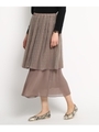 シフォンプリーツチュールスカート/ベージュ(052)