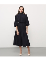 シャーリングディテールマキシDRESS/NVY