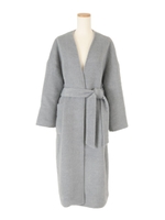 シャギーワイドガウンコート/ライトグレー