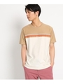 ジャガードマルチボーダーTシャツ/ベージュ(352)