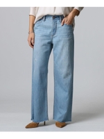 ジンバブエコットン ワイドストレートデニム/ライトブルー(091)