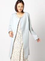 スエードボンディングラペルコート/ライトブルー