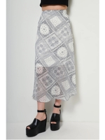 スカーフ柄シフォンSK/WHITE