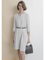 スキッパーロングフレアドレス/ライトグレー