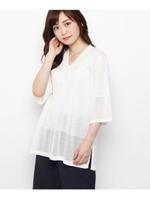 スクラッチリネンニット/ホワイト(002)