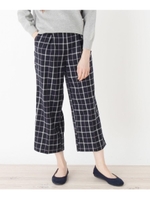 ストレッチチェックワイドパンツ/ネイビー(293)