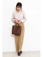 タックフォルムパンツ/ベージュ(040)