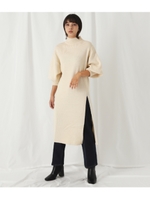 タックボリュームスリーブニットワンピース/アイボリー(003)