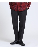 ダイヤ柄ジャガード ケアレスデニムスラックス/ブラック(019)