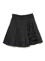 ダブルハーネスプリーツスカパン/ブラック