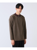 チェック×ポンチブルゾンプルオーバー/ベージュ(252)