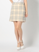 チェックミニ台形スカート/青系