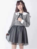 チュールレイヤードギンガムSK/ブラック