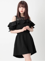 チュール切り替えコンビネゾン/ブラック