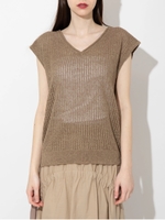 テープヤーンVネックプルオーバー/モカ