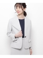 トリアセノーカラーワンボタンジャケット/ライトグレー(011)