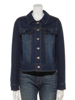 ドローストリングデニムジャケット/ダークブルー