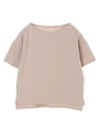 ドロップショルダーボーダーTシャツ/ベージュ