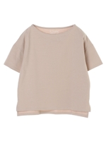 ドロップショルダーボーダーTシャツ/ベージュ