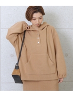 ニットボタンフーディパーカー/ベージュ(005)