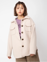 ニットメルトンCPOジャケット/ベージュ