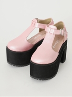 ハートバックルシューズ/ピンク