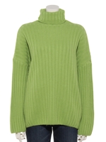 ハイネックカラフルニット/グリーン