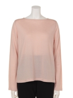 バックブラウス切り替えセーター/ピンク