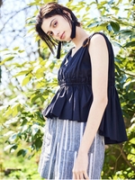 バックルショルダーノースリーブBL/ブラック