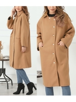 パールボタン付きチェスターコート/ベージュ(005)