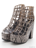 パイソンブロックカットブーツ/ホワイト