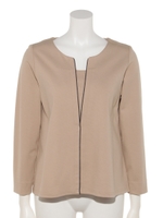 パイピング配色ポンチブラウス/ベージュ