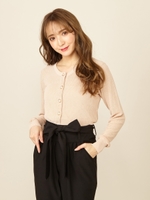 ビジューボタンカーディガン/ピンク