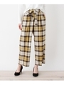 ビッグチェックワイドパンツ/マスタード(233)