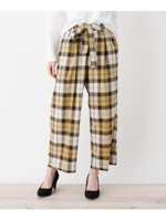 ビッグチェックワイドパンツ/マスタード(233)