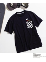 ピーナッツ PEANUTS 別注 スヌーピー チェッカー 半袖 Tシャツ/ブラック(019)