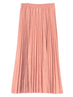 フェイクスエードアコーディオンプリーツスカート/グレイッシュピンク