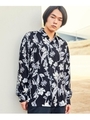フラワープリントオーバーシャツ/ブラック(419)