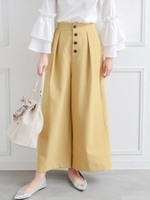 フロントボタンワイドパンツ/マスタード