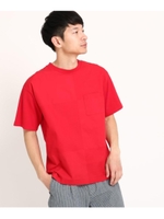 ブロッキングビッグシルエットTシャツ/レッド(062)