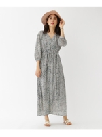 プチフラワーギャザーマキシワンピース/ブラック(119)