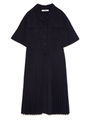 プリーツシャツワンピース/NVY