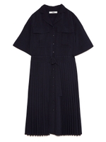 プリーツシャツワンピース/NVY