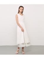 プリーツレイヤードマキシOP/WHT