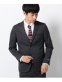ヘリンボンテーラードジャケット/結婚式、セレモニー、パーティー、二次会/チャコールグレー(014)