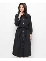 ベルテッドシャツワンピース/ブラック(019)