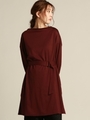 ベルト付きデラヴィスポンチカットソー/ボルドー