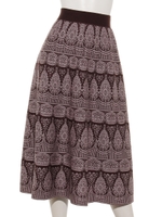 ペイズリー柄SK/ブラウンXピンク